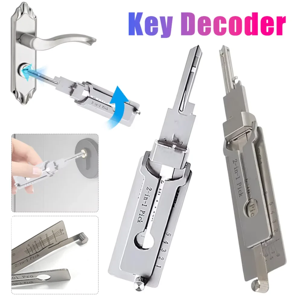 

2-in-1 Stainless Steel O-ring Pickup Kit Precision Tool Key Decoder Portable Precision Hook Pickup Hand Tool Door Repair Tools
