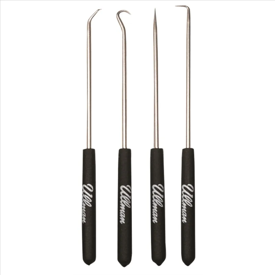 

4-Piece Precision Pick Set for Lock Picking and Automotive Repair Black, Durable Stainless Steel with Ergonomic Handles