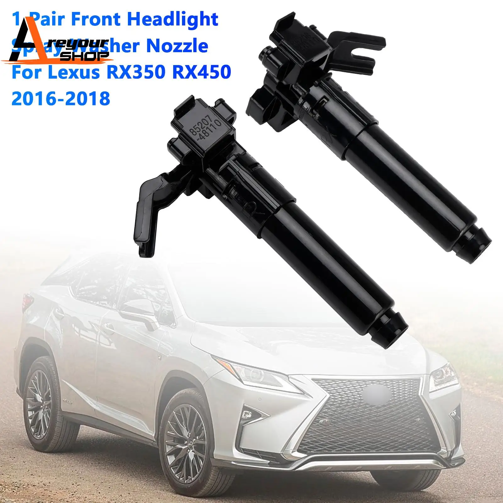 1 шт./пара, насадка для омывателя передней фары для Lexus RX350 RX450 2016 2017 2018