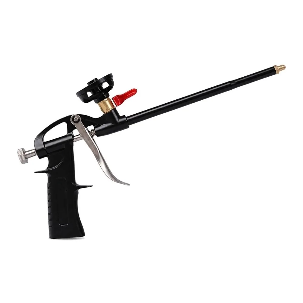 Professional Long Nozzle Foam Spray Gun Heavy Duty Threaded Foaming Gun -Coated Insulation Gun For Caulking