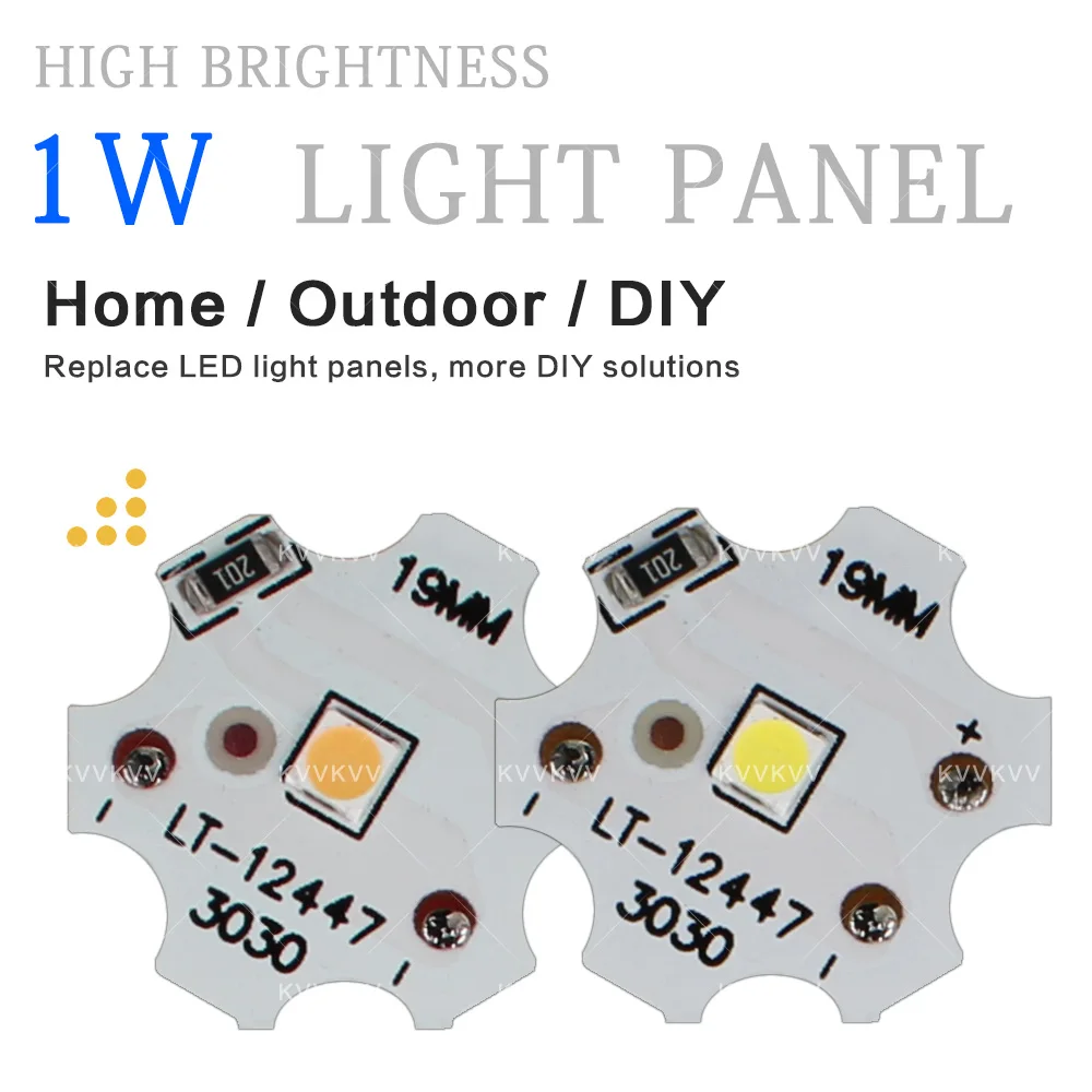 10Pcs 12V 24V 19mm LED 1W Warm White Lamp Board For DIY Bulb LED Plum Blossom Lamp Panel Plants Light Source Chips Home Lighting