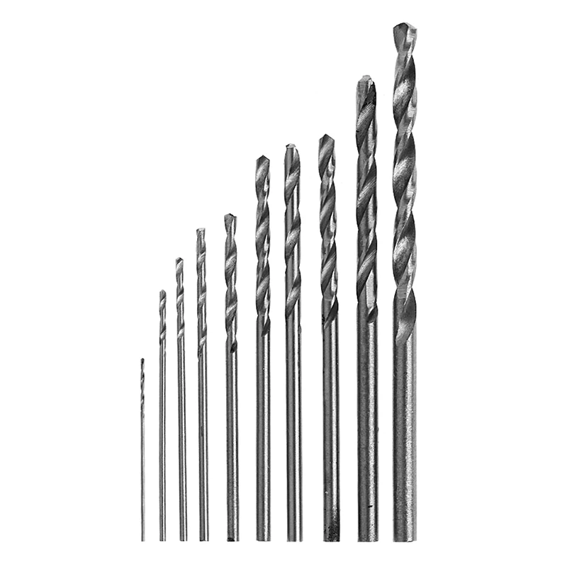 10Pcs HSS White Steel Twist Drill Bit Set 0.5-3mm For Electric Grinding Drilling Drop ship