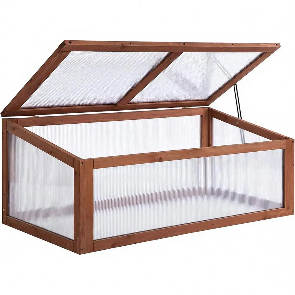 

Мини-теплица из полипропиленовой доски, массив дерева, террариум-кашпо для дома и улицы, 39x26x16, натуральный цвет