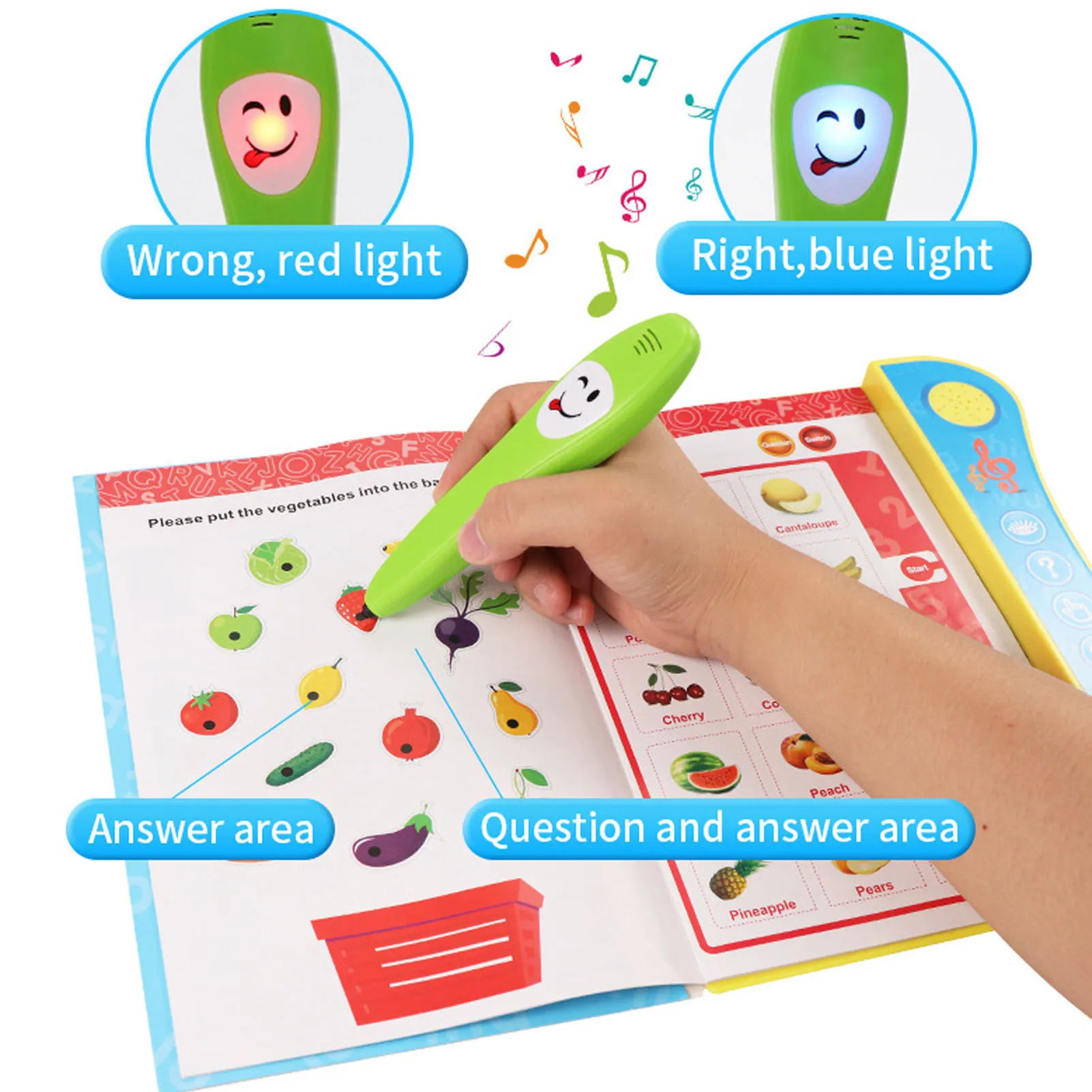 Education Reading Sound Book Interactive Audio Sound Book Talking Pen Book Set Kids Early Educational Learning Electronic