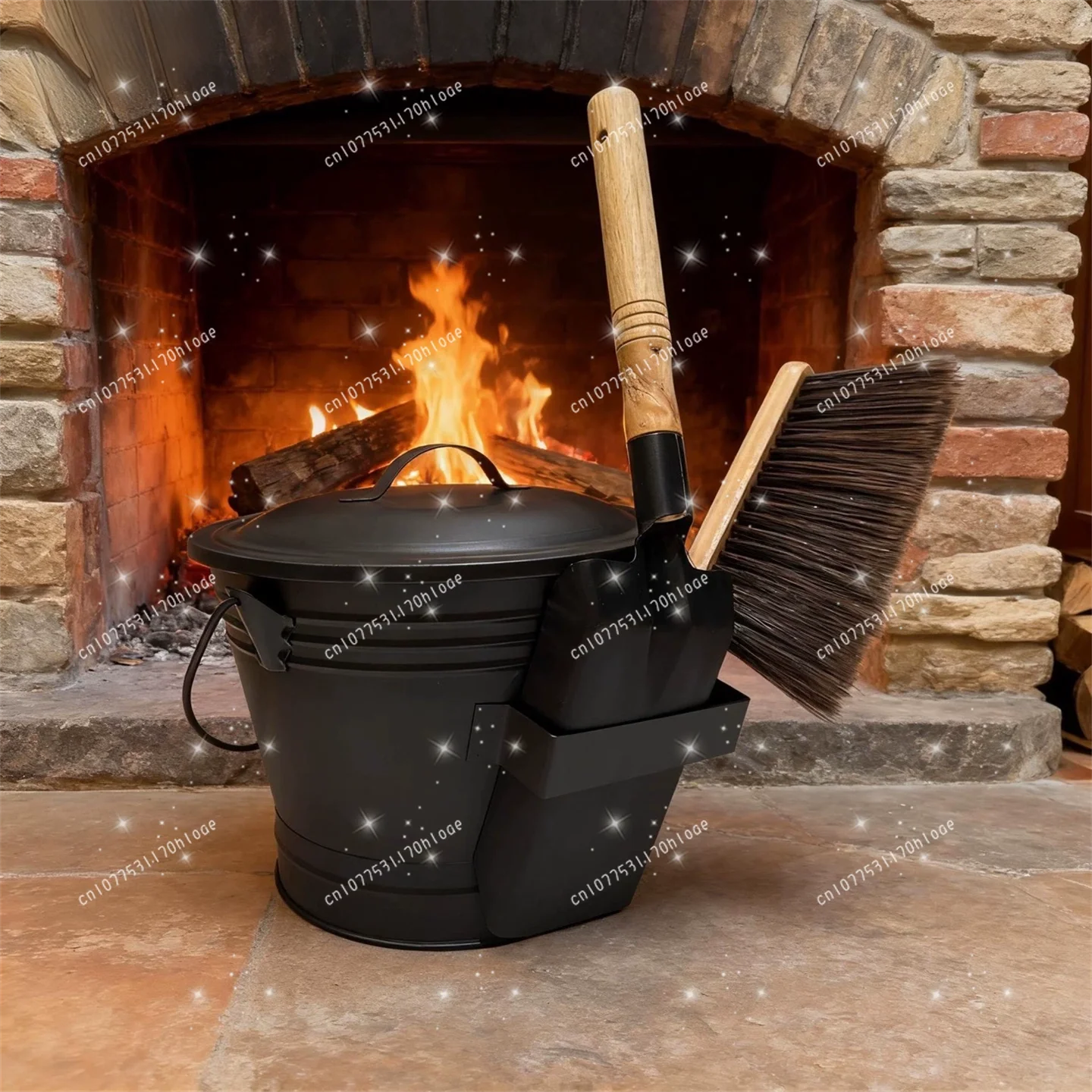Hot Selling Fireplace Ash Shovel Ash Bucket Three-Piece Set Ash Wood Fireplace Tool Set