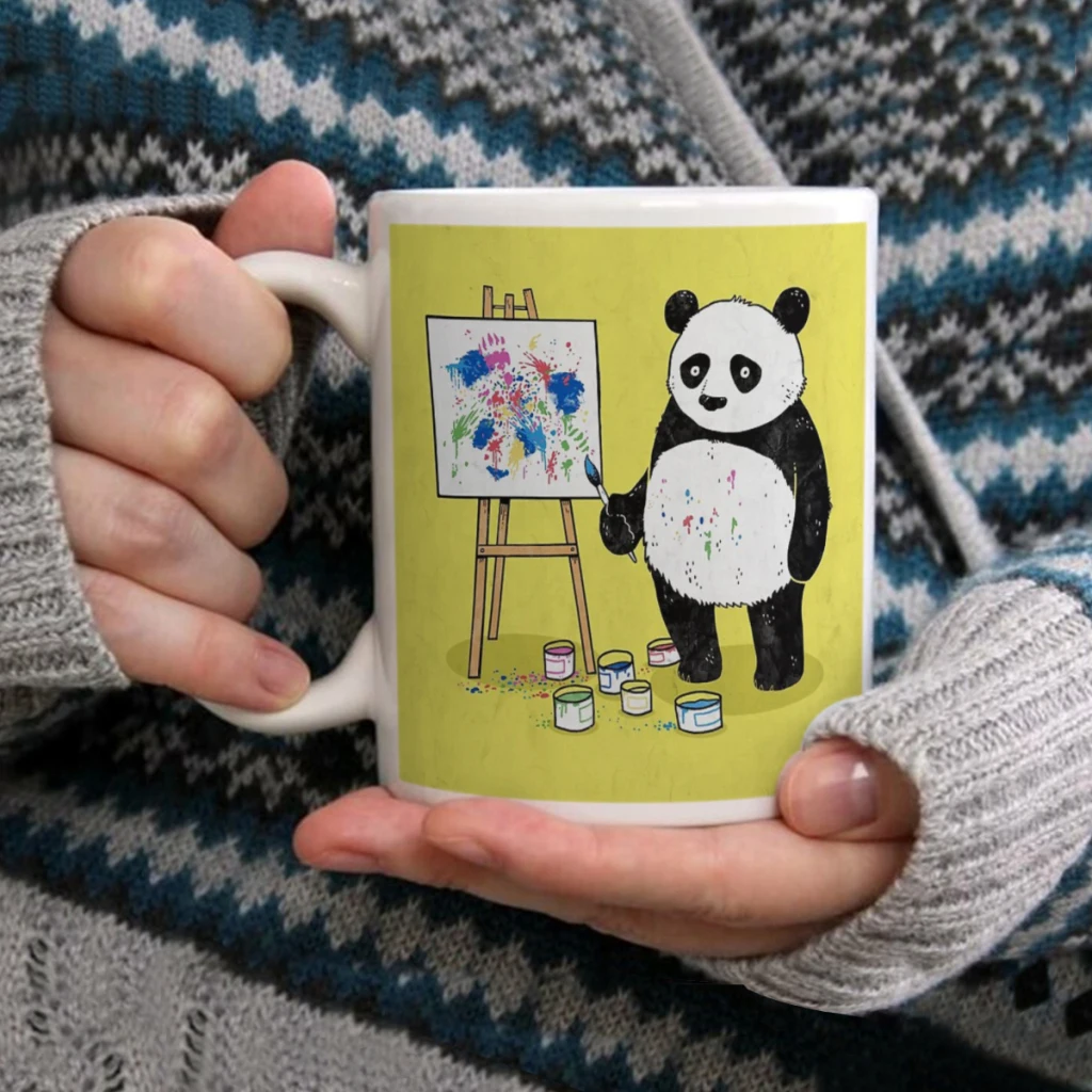 

Красочные фотографии пандов. Кофейная кружка, чайная чашка, кофейная чашка 11 унций, забавная керамическая кружка на день рождения, персонализированная чашка