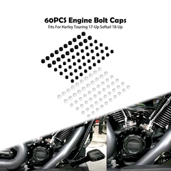 Motorcycle 60PCS Engine Bolt Covers Screw Cap For Harley M8 Softail FXBR Fat Boy 18-Up Touring Electra Street Glide FLHR 2017-Up