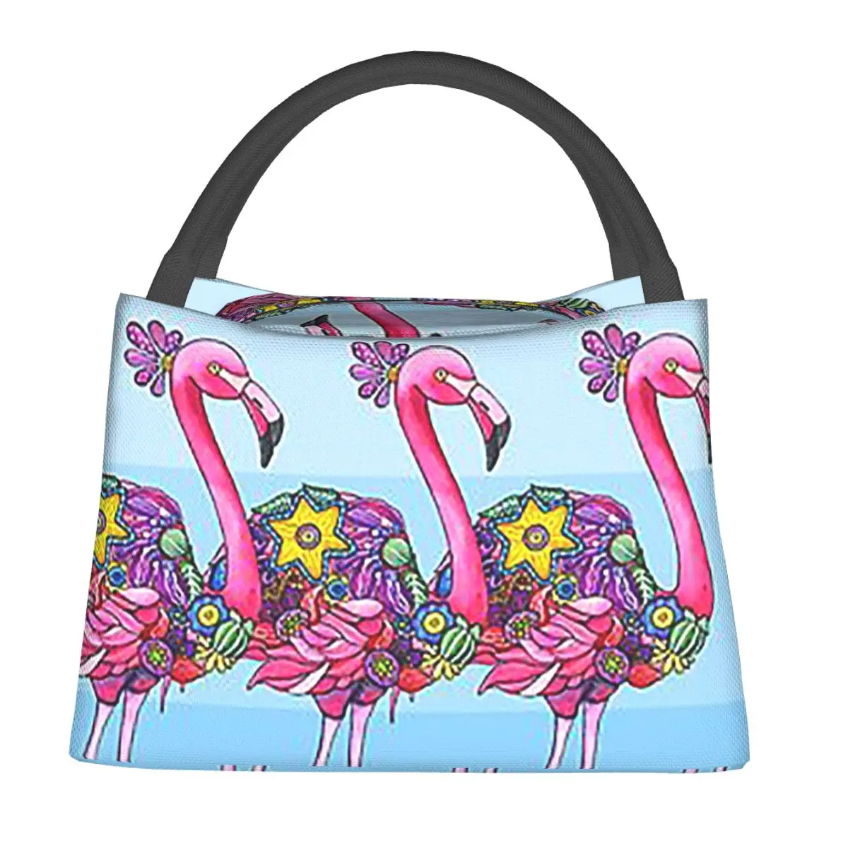 A Small Flamboyance Of Flamingos Lunch Bags Insulated Bento Box Lunch Tote Picnic Bags Cooler Thermal Bag for Woman Kids Travel