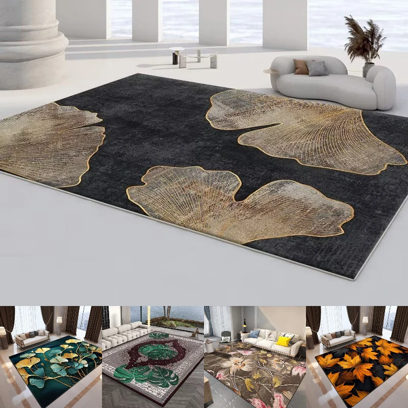 

Ginkgo Leaf Printing Large Area Rug Non-Slip Wear-resistant Carpet for Living Room Bedroom Soft Floor Mat Home Decor Fashion