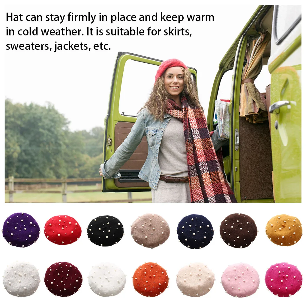 Beret Fashion Design Hat Exquisite Workmanship Beanie Caps for Women Girls