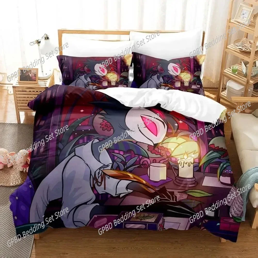 

Anime Stolas Helluva Hazbin Hotels Boss Comfortable Duvet Cover Pillowcase Bedding Set Children Bedroom Decoration Home Textile