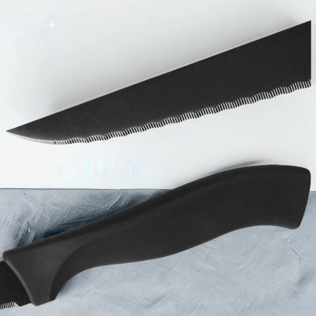 Table Knife Set  4/6/8Pcs Black Matte Comfort Handle Paring Knives German Stainless Steel Serrated Non Stick Steak Knives Set