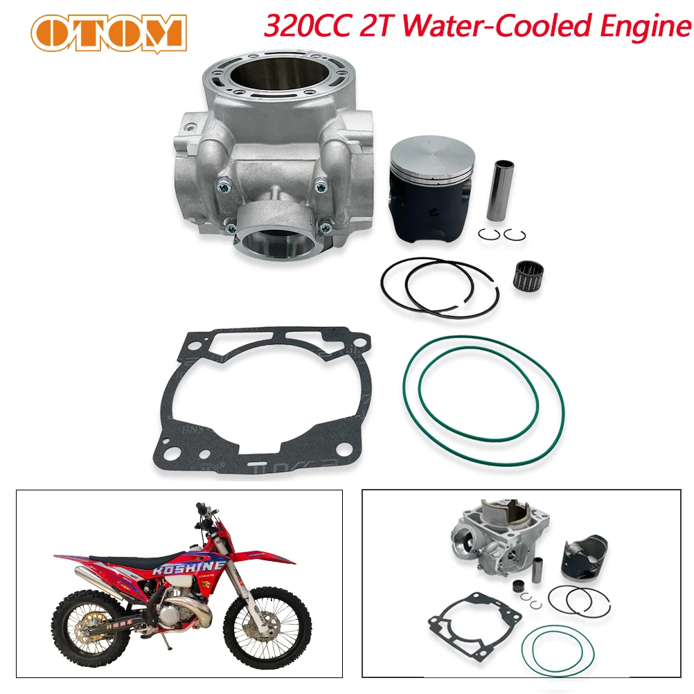 Kit de cilindro de 74mm para motor de motocicleta KOSHINE 320, junta de cilindro de 2 tiempos, bloque de cilindro, Kit de anillo de pistón, pieza de motor todoterreno