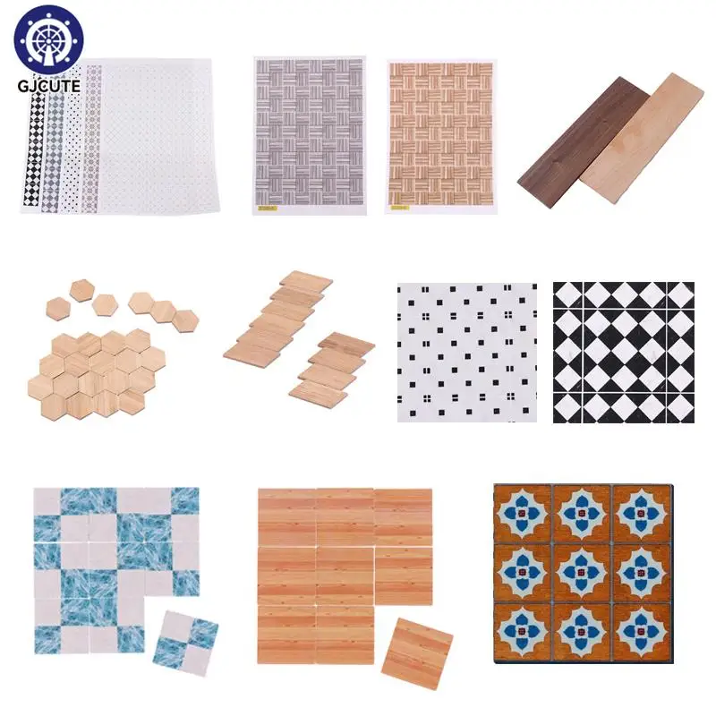 1Pc 1:12 Dollhouse Miniature Floor Tiles Mini Wood Floor Carpet Model Furniture Doll House Home Floorboard Toy Decor Accessories