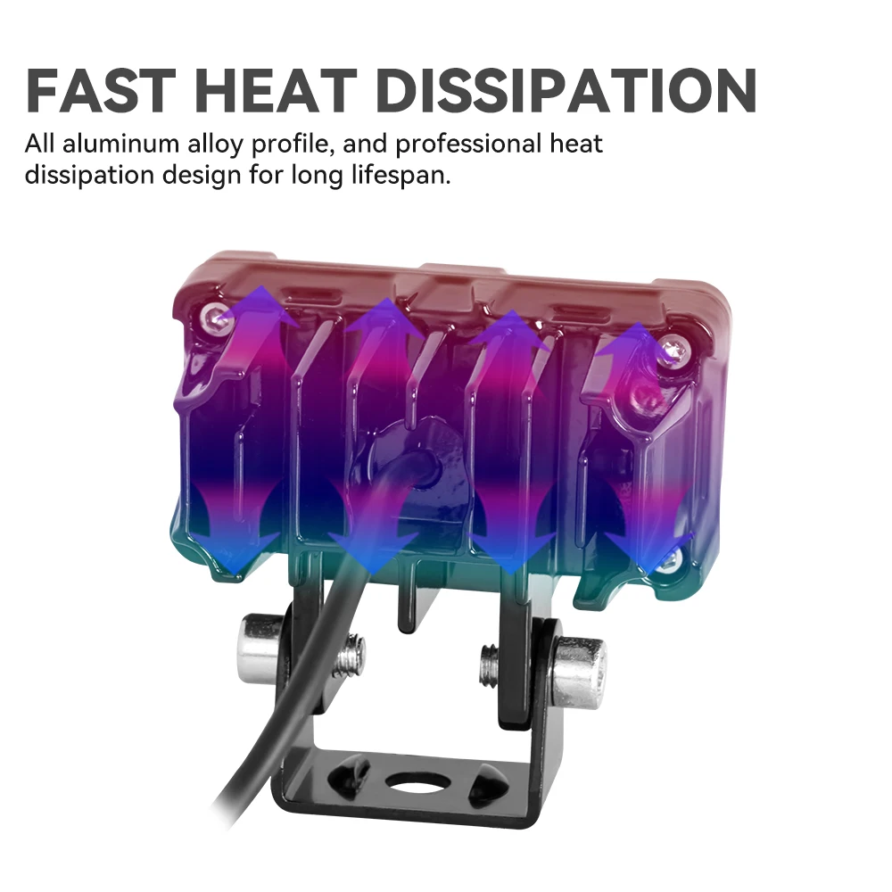 Refletor de lente led para motocicleta, lentes duplas, lâmpada auxiliar de neblina, cor dupla, luz branca e amarela