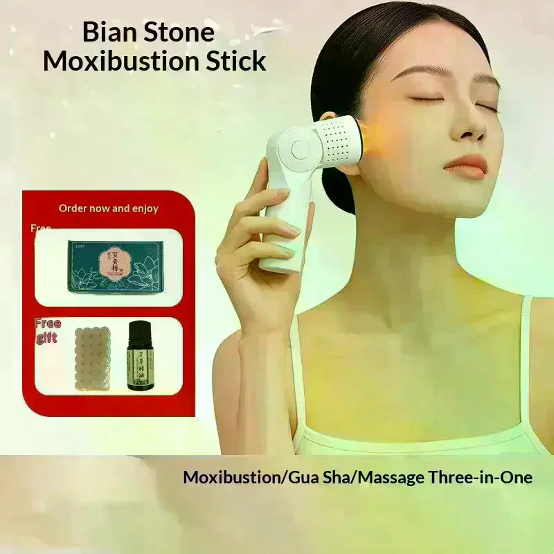 Guasha Massager Moxibustion Scraping Jar Rotatable Open Flame Warm Moxibustions Massager Handheld Spa Device Health Care