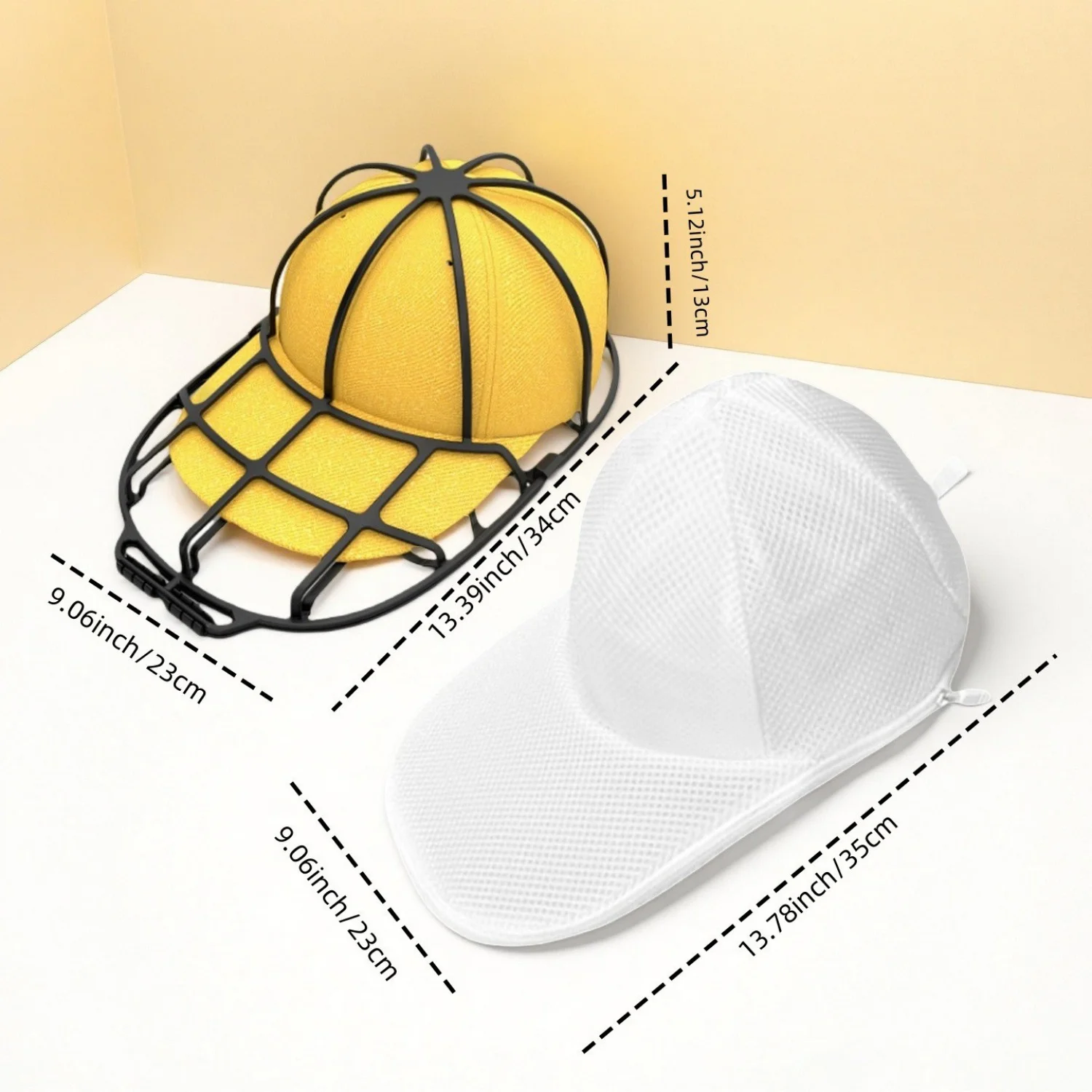 Upgraded Hat Washer Cage 1Pc,Cap Washing Frame with Mesh Laundry Bag,Anti-Deformation Baseball Cap Protector for Machine Laundry