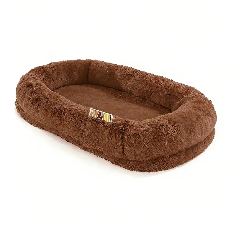 Large human dog kennel plush oval pet cat kennel winter warm sponge dog pad for both humans and pets casual mattress