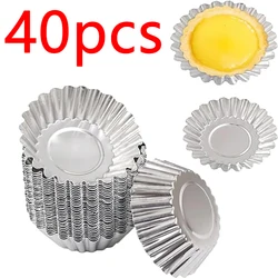 40Pcs/Set Egg Tart Molds Stainless Steel Cupcake Mold Thickened Reusable Cake Cookie Mold Tin Kitchen Baking Tool cake molds