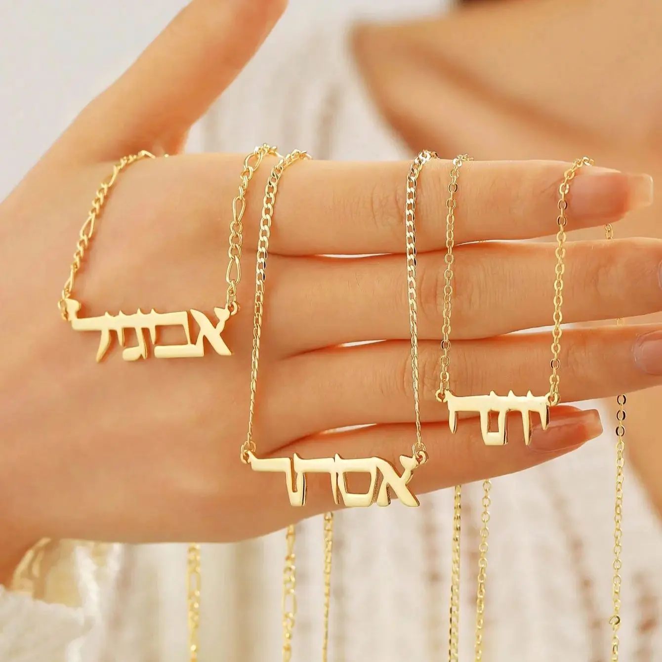 

DOREMI персонализированное ожерелье с именем для женщин и мужчин, 18-каратное позолоченное ожерелье из нержавеющей стали, индивидуальное ожерелье, Израильский подарок, золото