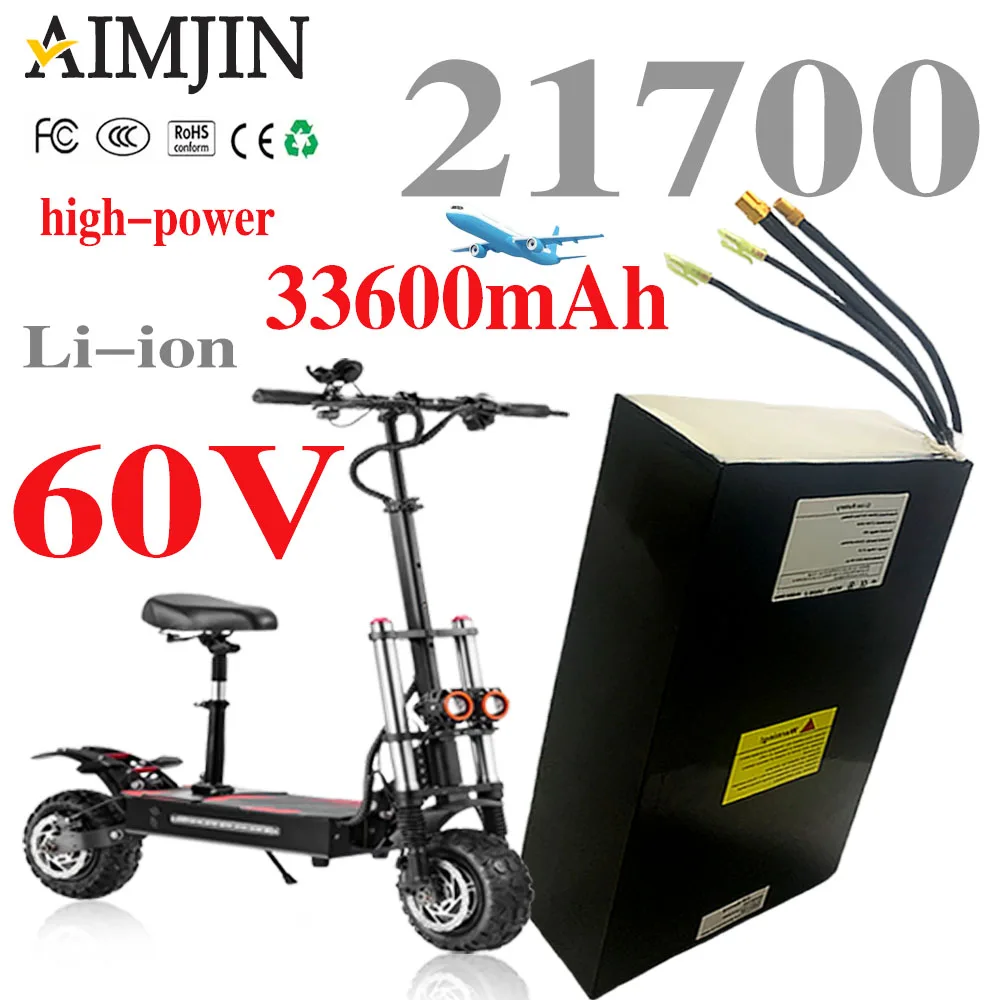 

60V 33.6Ah Li-ion Rechargeable Battery Pack 21700 16S7P Dual Port Fast Charging , Suitable for Dual Drive Scooters