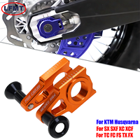 For KTM 125-450 Motorbike CNC Billet 25mm Rear Axle Blocks Chain Adjuster SX SXF XC XCF HUSQVARNA TC FC FS TX FX 2013-2023