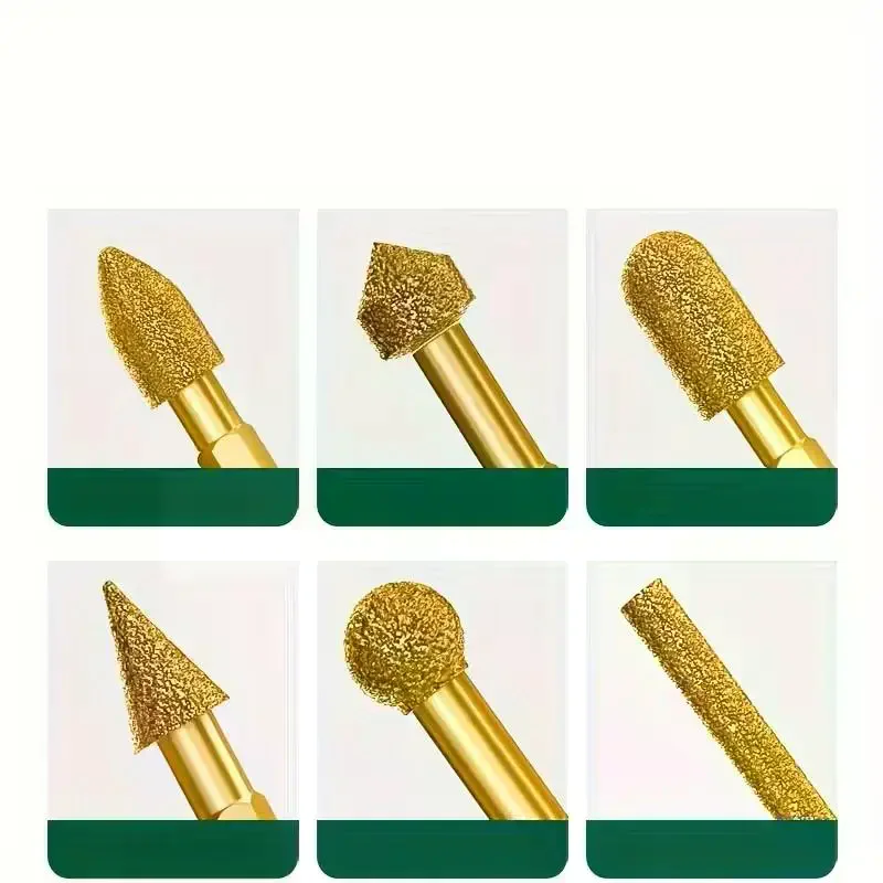 Diamond Grinding Head Tile Rotary File Polishing Head For Iron, Stainless Steel, Ceramic, Tile, Fits Drill 3pcs