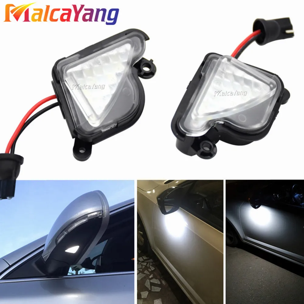 Lâmpada LED Poça para Skoda Octavia, Lâmpada Espelho Retrovisor, Indicador Pisca, VW T-roc Troc, T-Cross, Mk3, A7, 5E