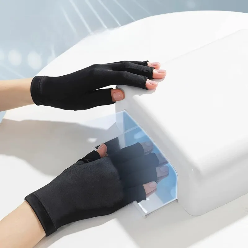 Nail Gloves Anti UV Anti Tanning Sun Protection Open Finger Design for Manicure Lamp Use Hand Protection Accessories