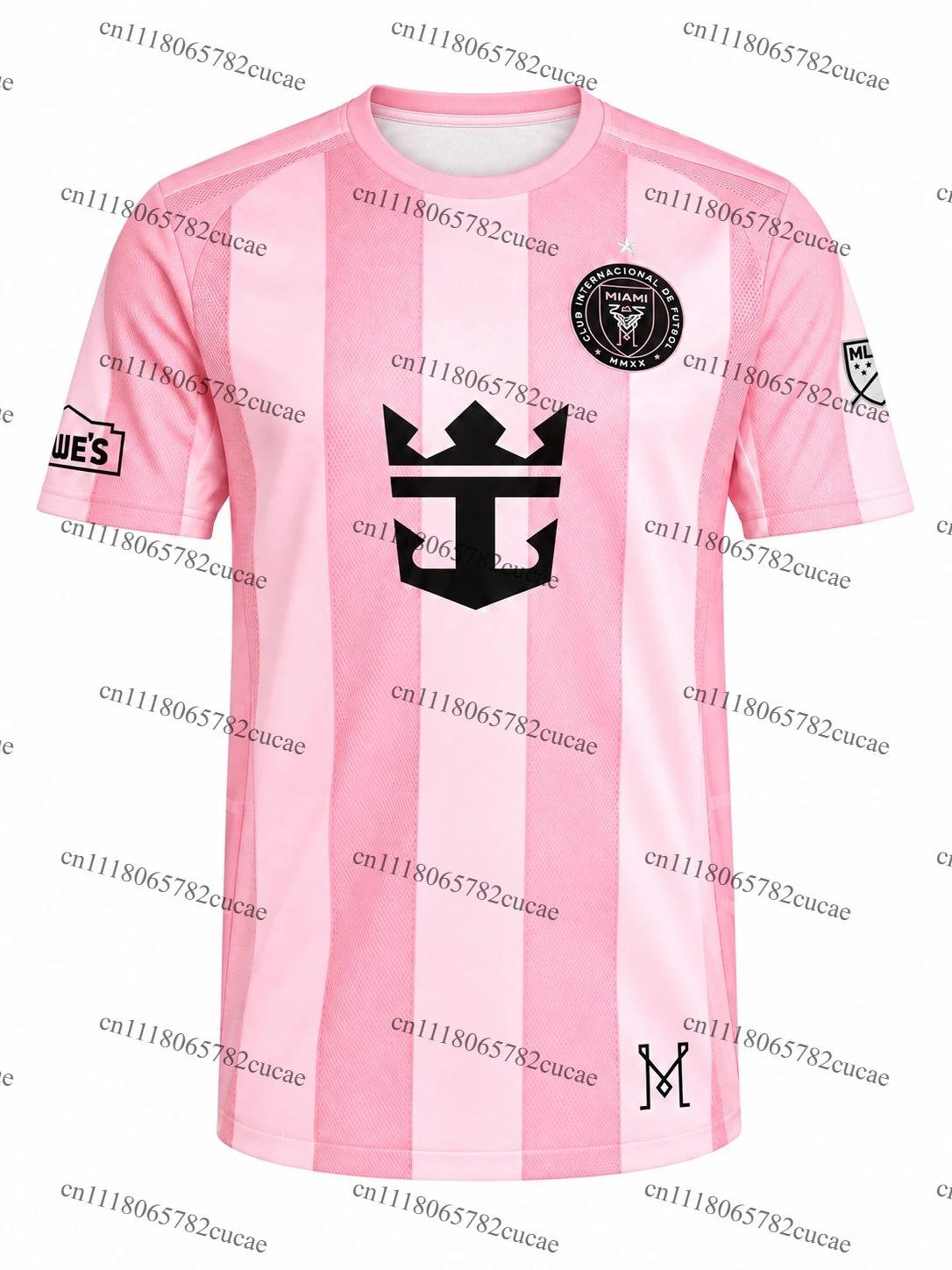 Inter Miami CF 26-27 Home Soccer Jersey Pink Striped Men Short Sleeve Crew Neck Football Shirt Match Training