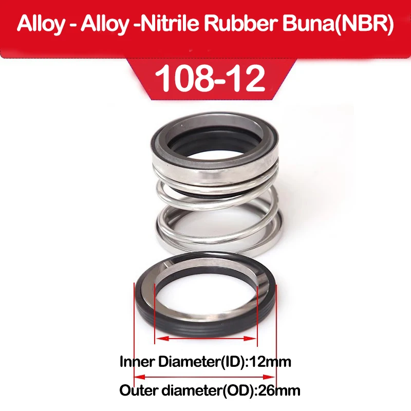 1 Stück 108 mechanische Dichtung 108–25 Dichtungsring, Öldichtung, hochtemperaturbeständig, Wasserdichtung, einzelne Feder für Wasserpumpe – Detail 2