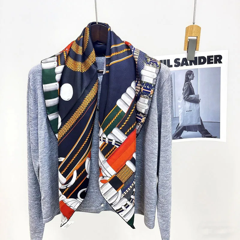 

Женский шарф из 100% натурального шелка, шаль, квадратный размер 35 x 35 дюймов