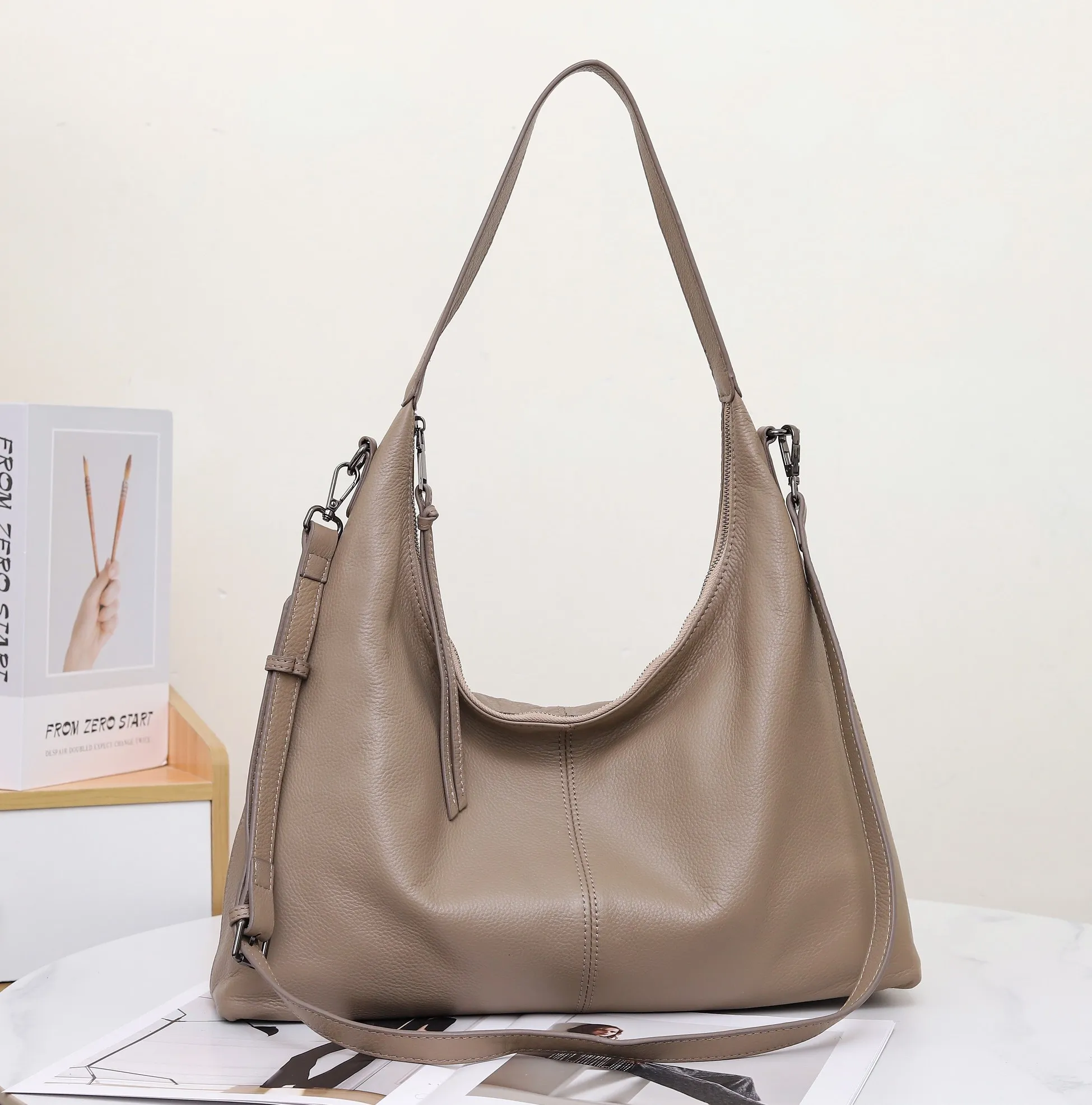 

Женская большая сумка через плечо из натуральной коровьей кожи, роскошная дизайнерская брендовая женская модная мягкая сумка из воловьей кожи для женщин