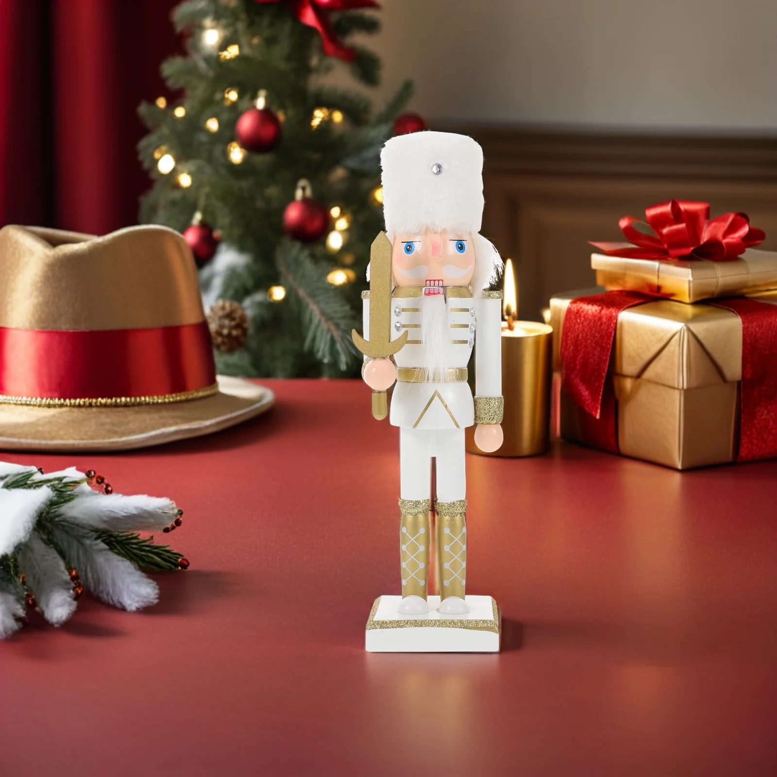 

Christmas Wooden Nutcracker Soldier 25 Cm Hand Carved Traditional Nutcracker Table Mantel Fireplace Decoration