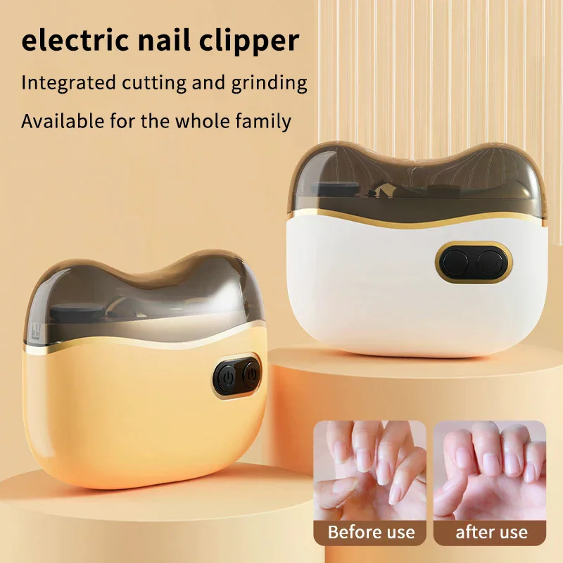 

2 In 1 Electric Nail Clipper Grinding And Polishing With Light Automatic Nail Trimmer Rechargeable Nail Cutter Manicure For Baby