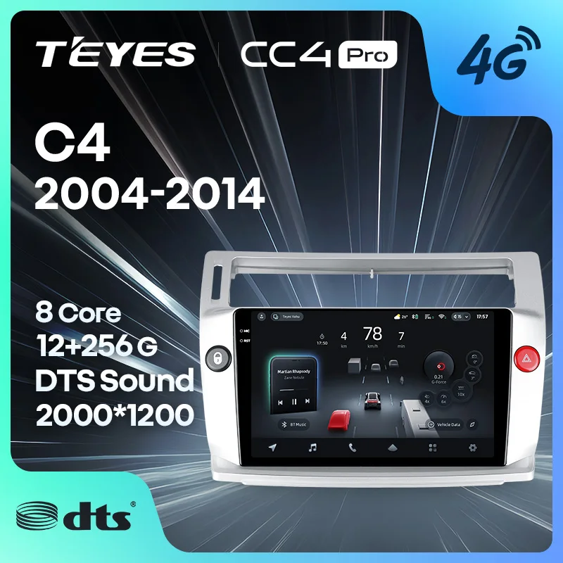 

TEYES Тиайс CC4 PRO Штатная магнитола For Ситроен С4 For Citroen C4 LA LC C-Triomphe C-Quatre 2004 - 2014 автомагнитола 2 DIN DVD GPS CarPlay Android Auto мультимедиа автомобиля головное