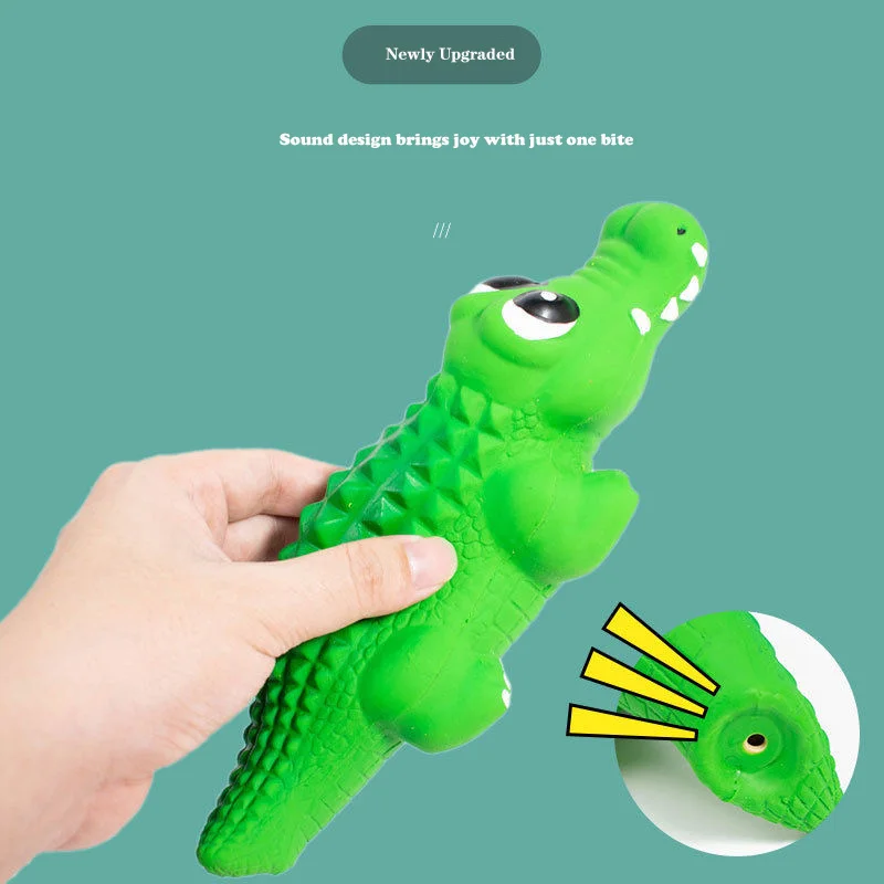 

Cute Green Lizard Pet Chew Toys Latex Squeaky Animal Design for Cats Dogs Teeth Cleaning Fun with Portable Durable Reptile Toy