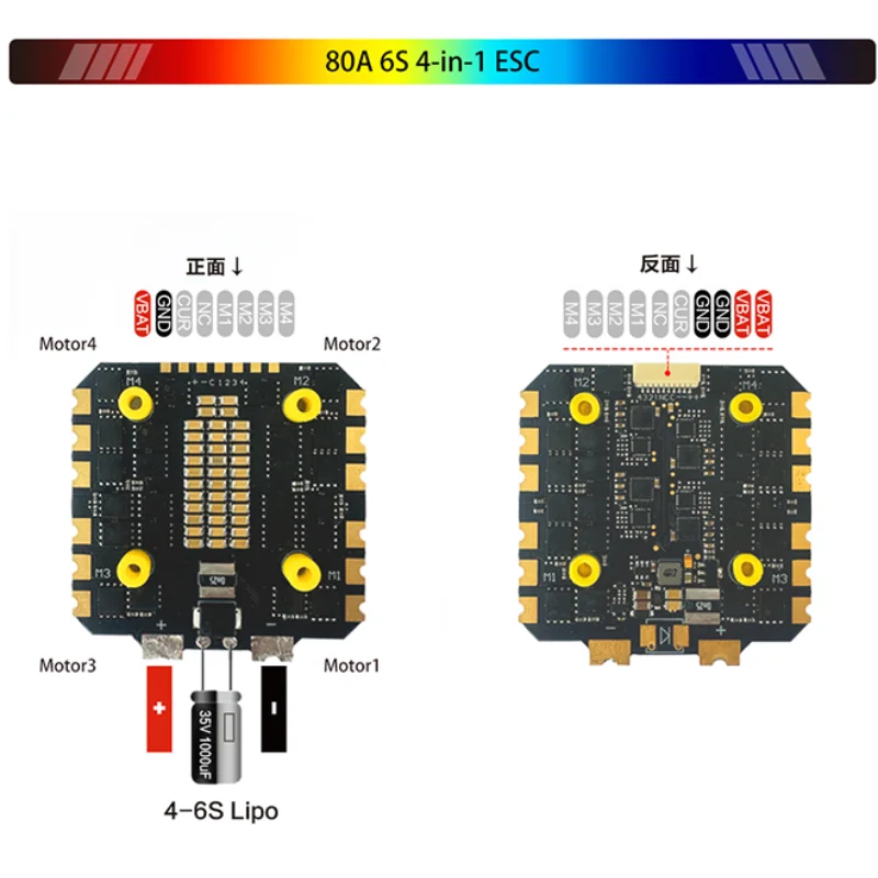 

F405 80A 4in1 ESC FPV Stack BLs 4-6S Lipo 30.5x30.5mm ICM42688P Gyr 16M blackbox for MARK4 13inch Racing Drone Quadcopte