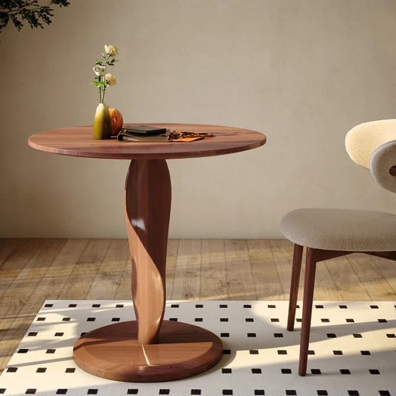 

French medieval round office leisure table small apartment dining table multi-functional round table