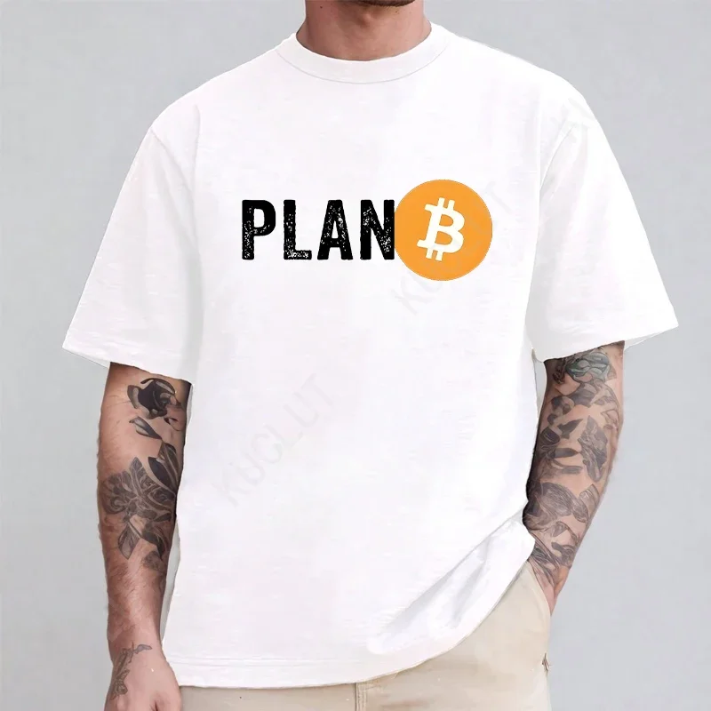 Men Plan B Cryptocurrency Bitcoin Funny T Shirts for Men Tops Classic Men Fashion Street T-Shirt Short Sleeve Tees Birthday Gift - view 3