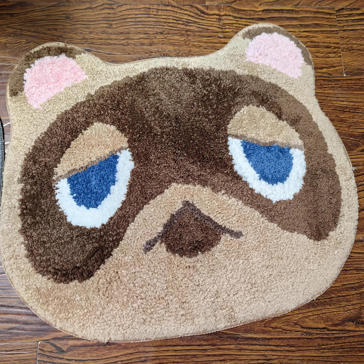 Kawaii Tufting Raccoon Dog Bathroom Mat Soft Cartoon Kids Game Pad Living Room Carpet Anti-slip Hallway Rug Home Nursery Decor