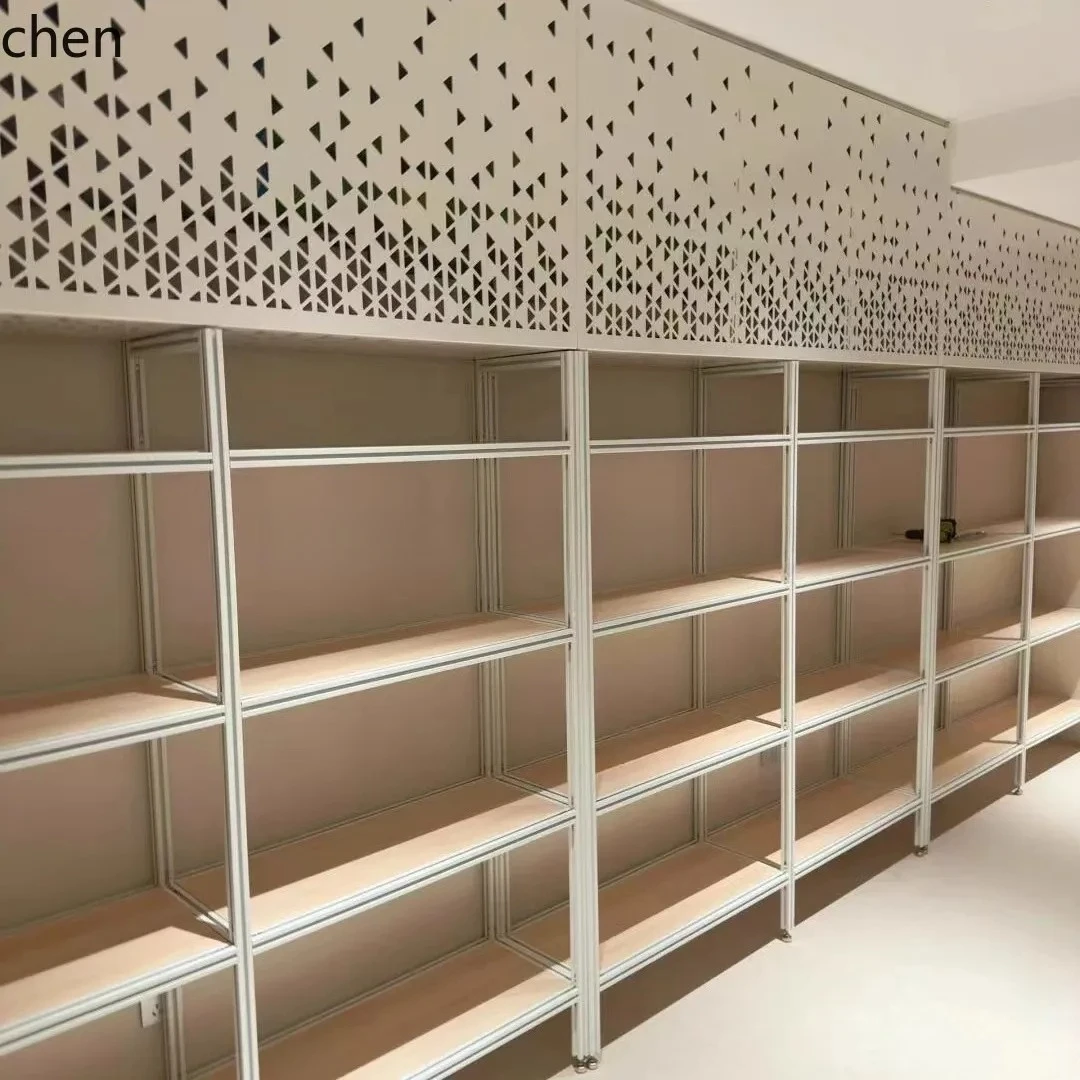 PYH Birch Aluminum Profile Floor-standing Multi-layer Display Cabinet Product Display Cabinet Storage Organizer Shelf