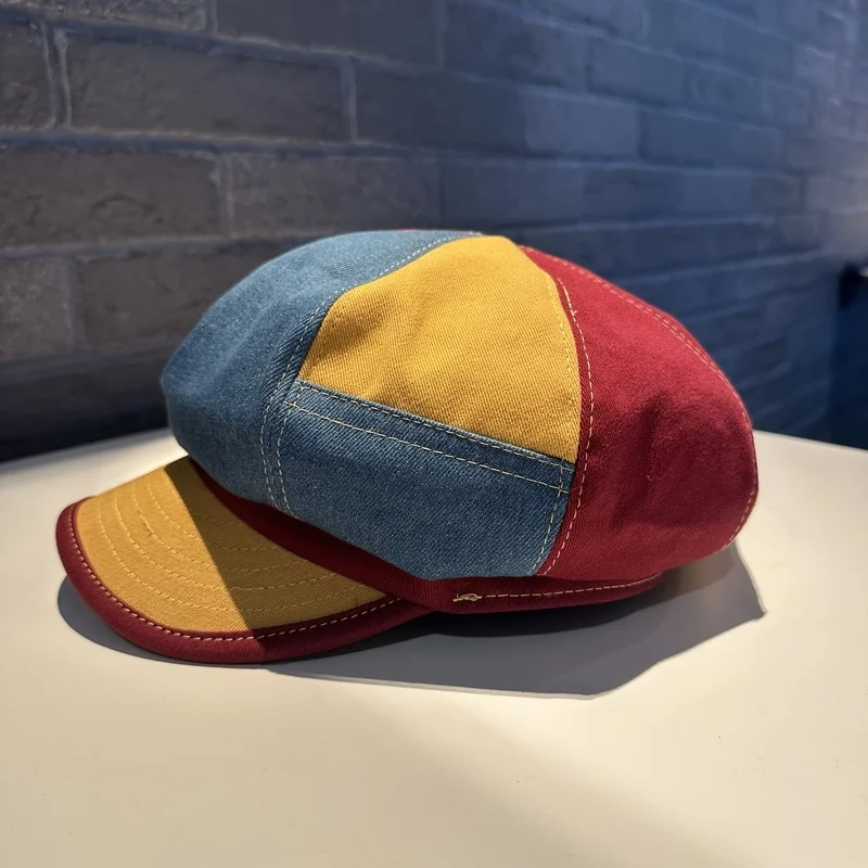 Women Exquisite Fashion Multicolor Beret Octagonal Hat Newsboy Baseball Cap Perfect Gift for Part Travel, Outdoor, And Beach