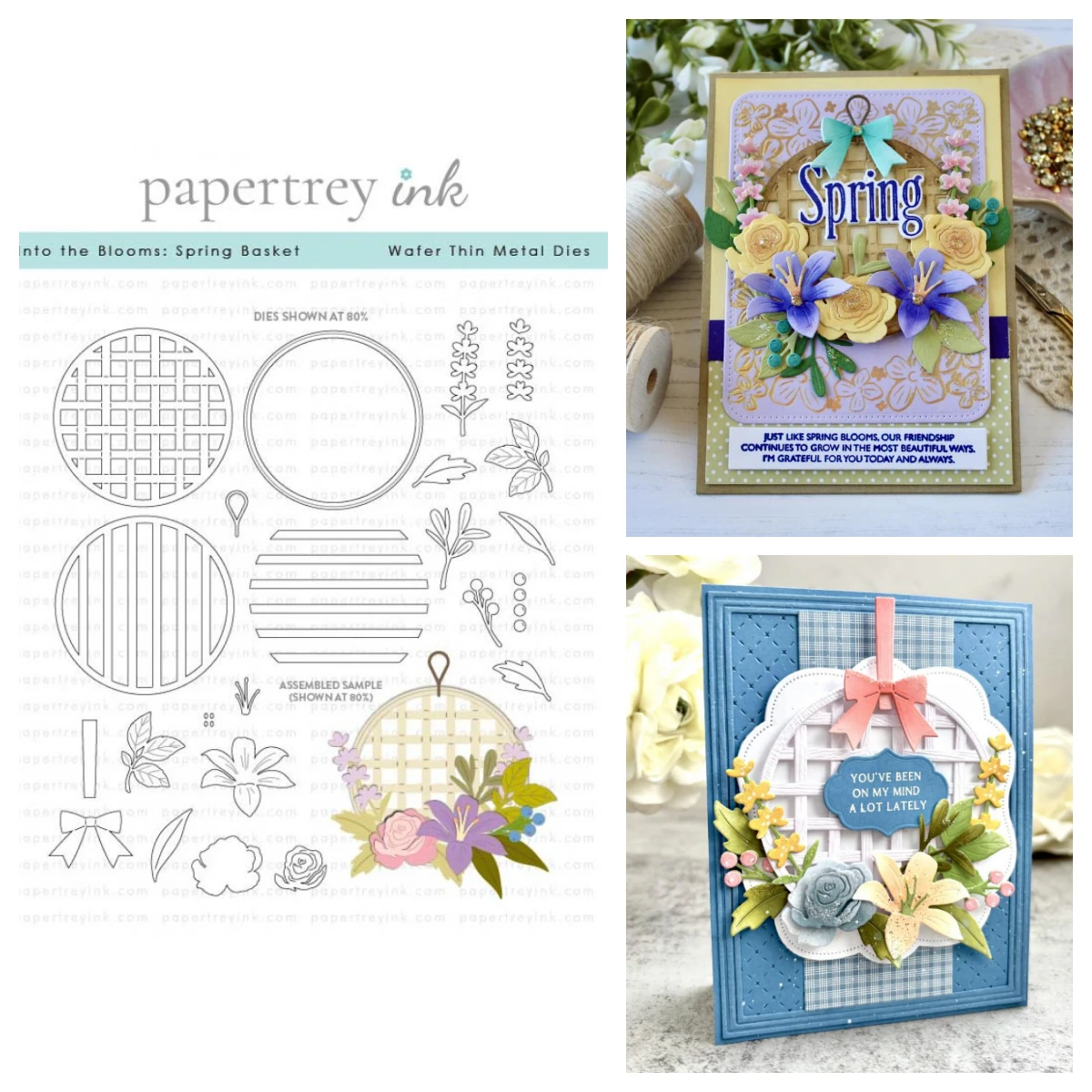 

Papertrey Ink into the Blooms: Spring Basket Metal Cutting Dies Stamps Stencils for DIY Scrapbook Diary Handmade March 2026 New