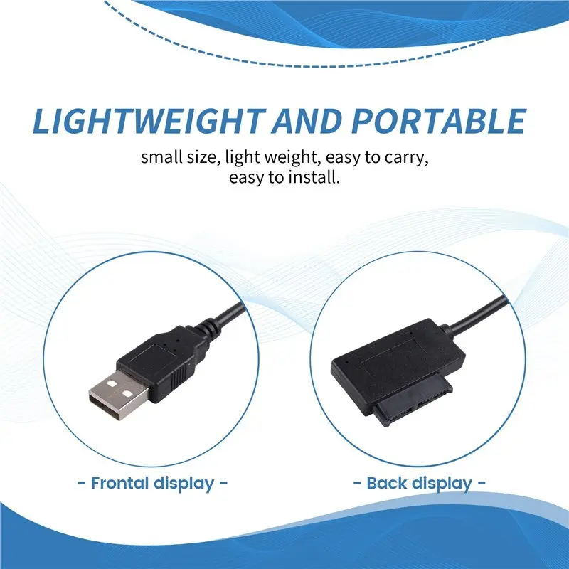 AFOURT-USB Adapter PC 6P+7P CD DVD Rom SATA To USB 2.0 Converter Slimline Sata 13 Pin Drive Cable For PC Laptop Notebook