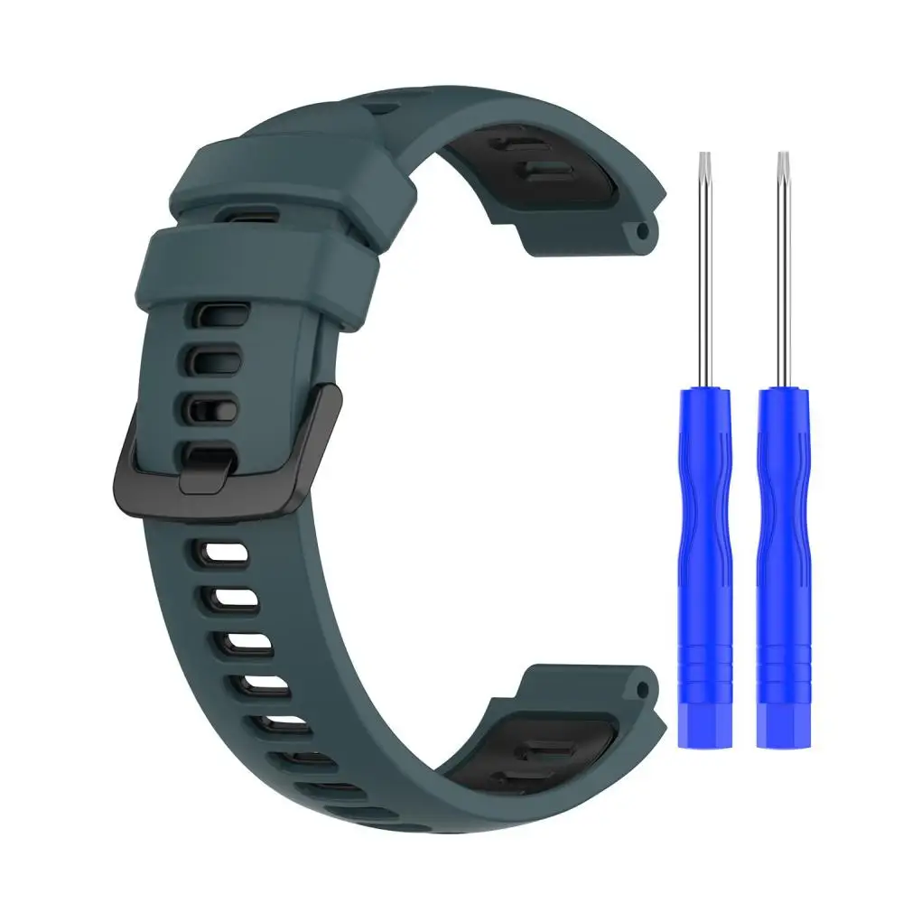 Impermeável Sweatproof Watch Strap, Pulseira de Silicone, Pulseira Espessada para Garmin Forerunner, Acessórios Inteligentes, 2 Cores