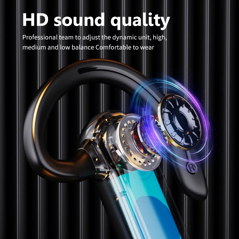 M26 骨伝導ワイヤレスヘッドセット Bluetooth 5.2 ハイパワーデジタルディスプレイ音声制御耳なしビジネスヘッドセットに応答