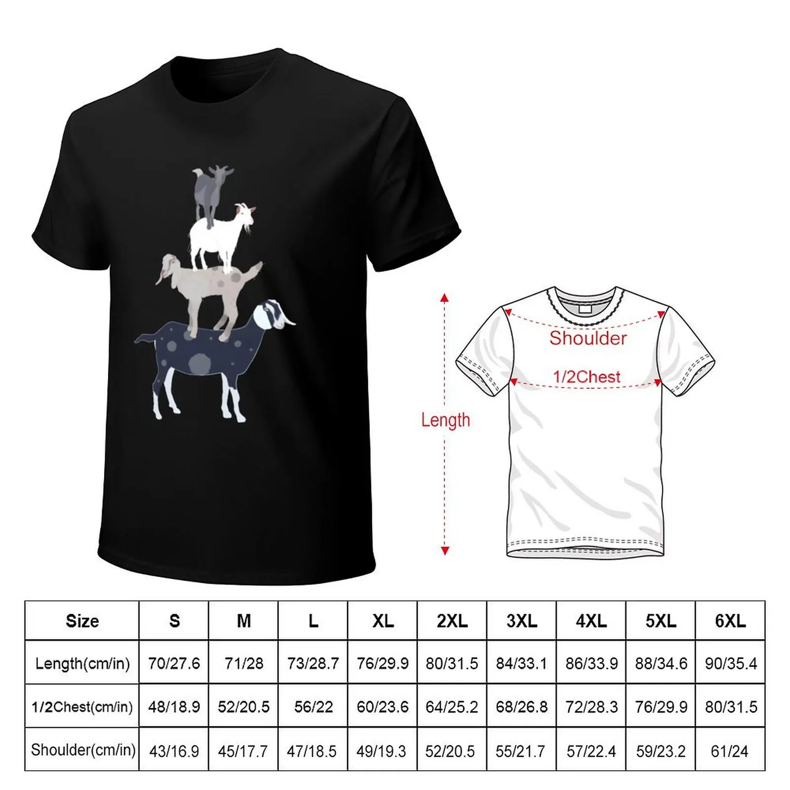 Goat Stack T-Shirt Big Size Short Sleeve Tee for Men