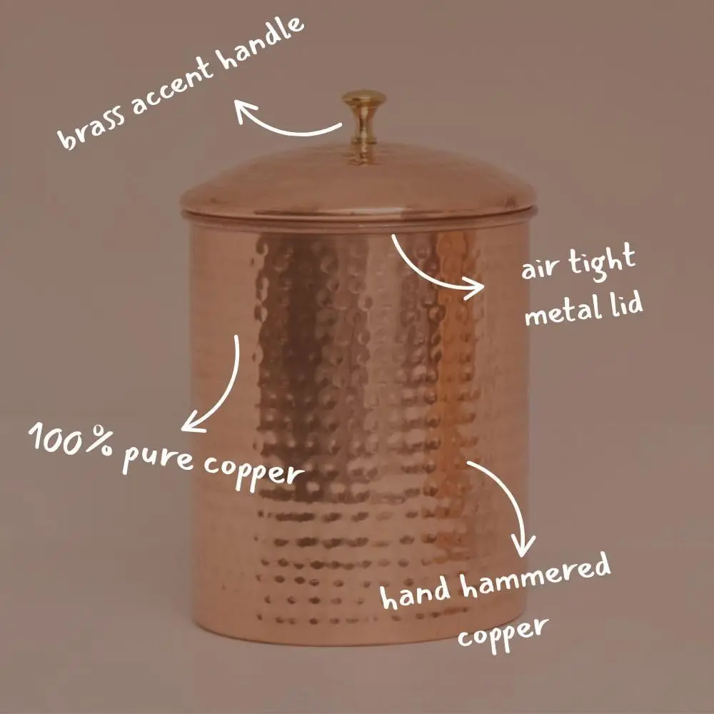 Медные канистры ручной работы для хранения на кухне — идеально подходят для кофе, чая, сахара и муки.