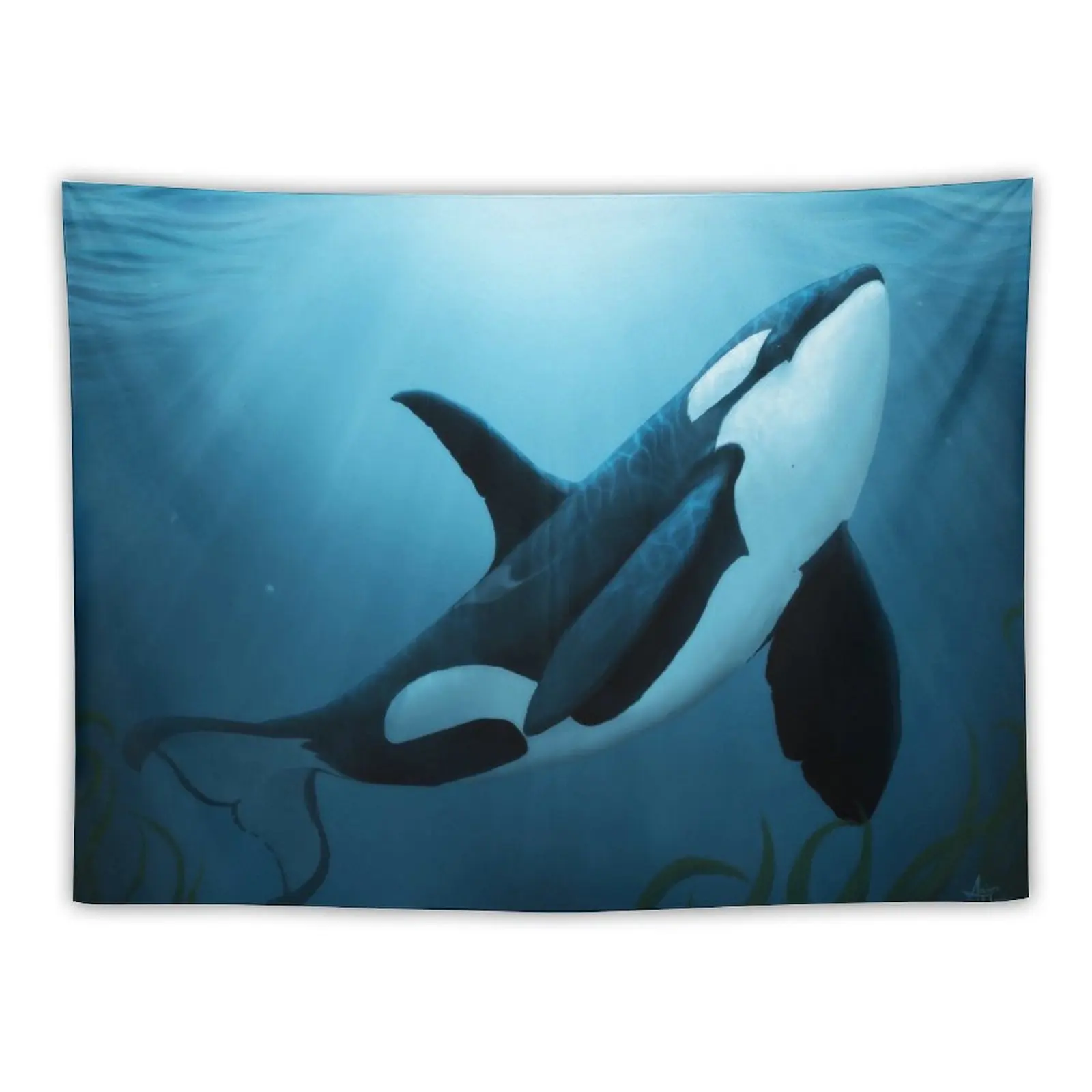 The Dreamer by Amber Marine ~ (Copyright 2015) orca art / killer whale digital painting Tapestry Wall Tapestries Tapestry